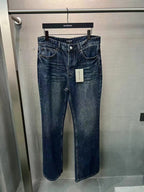 Balenciaga denim pants in dark blue wash, straight fit, button-and-zip front
