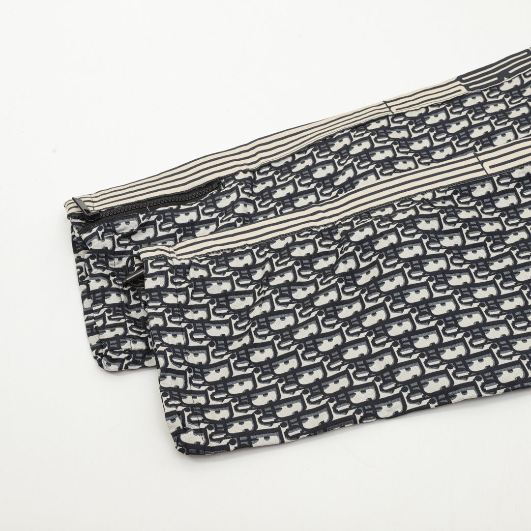 Folded pants with Dior monogram print and striped side bands