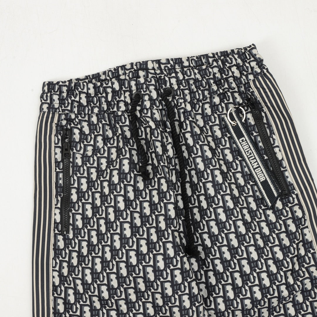 Pants waistband with gathered elastic and all-over Dior monogram print