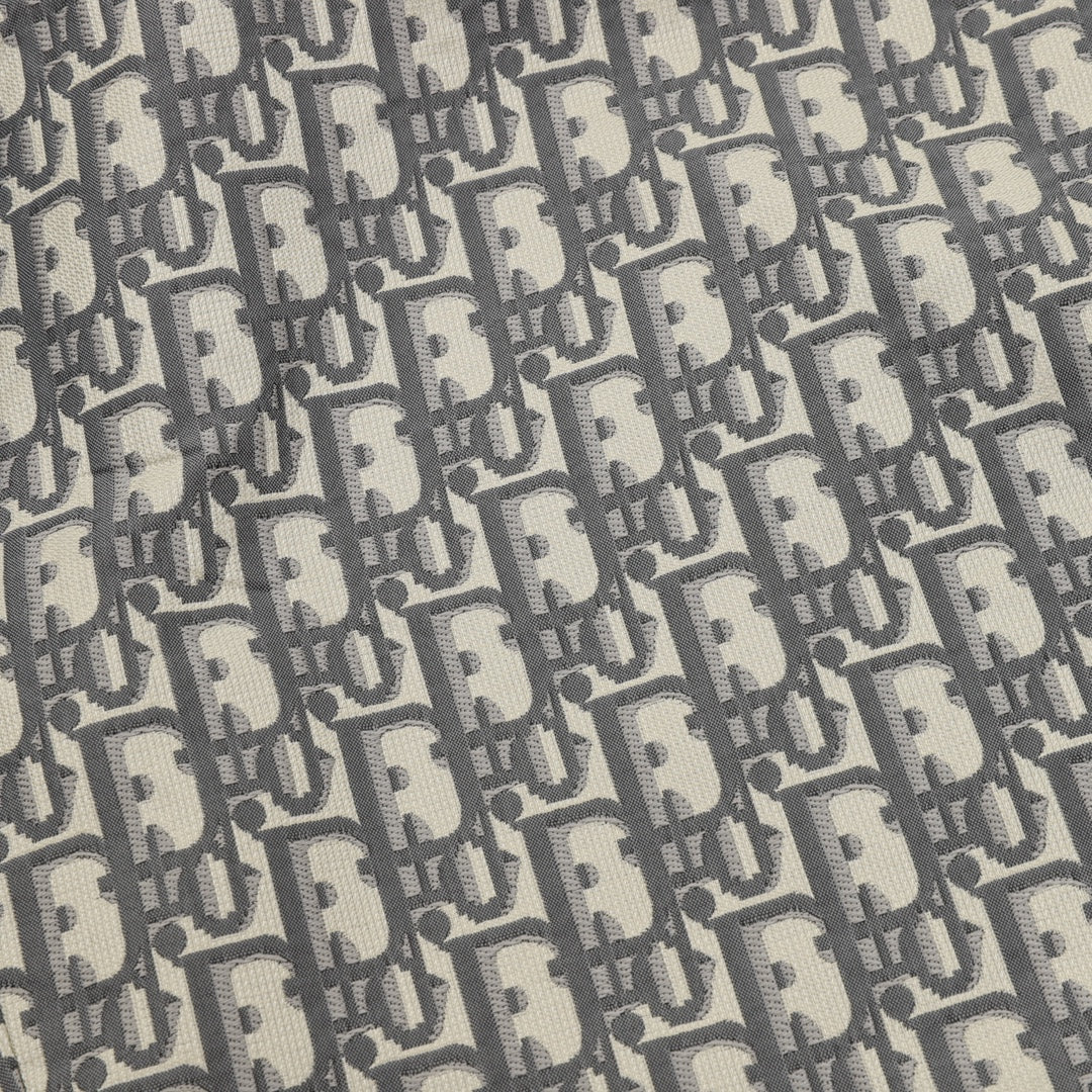 Dior monogram all-over pattern fabric in dark gray and light beige