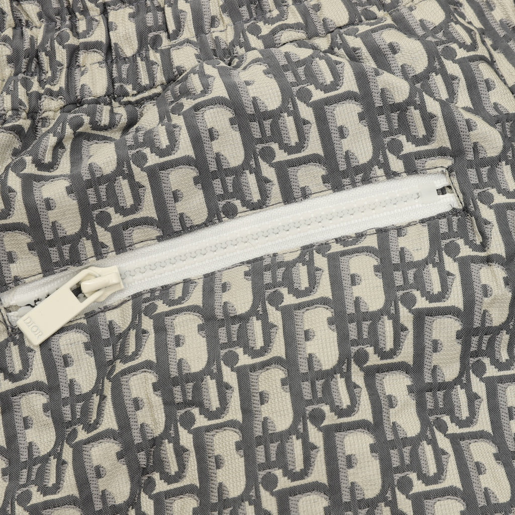 Dior monogram waistband with drawstring channel and light piping trim
