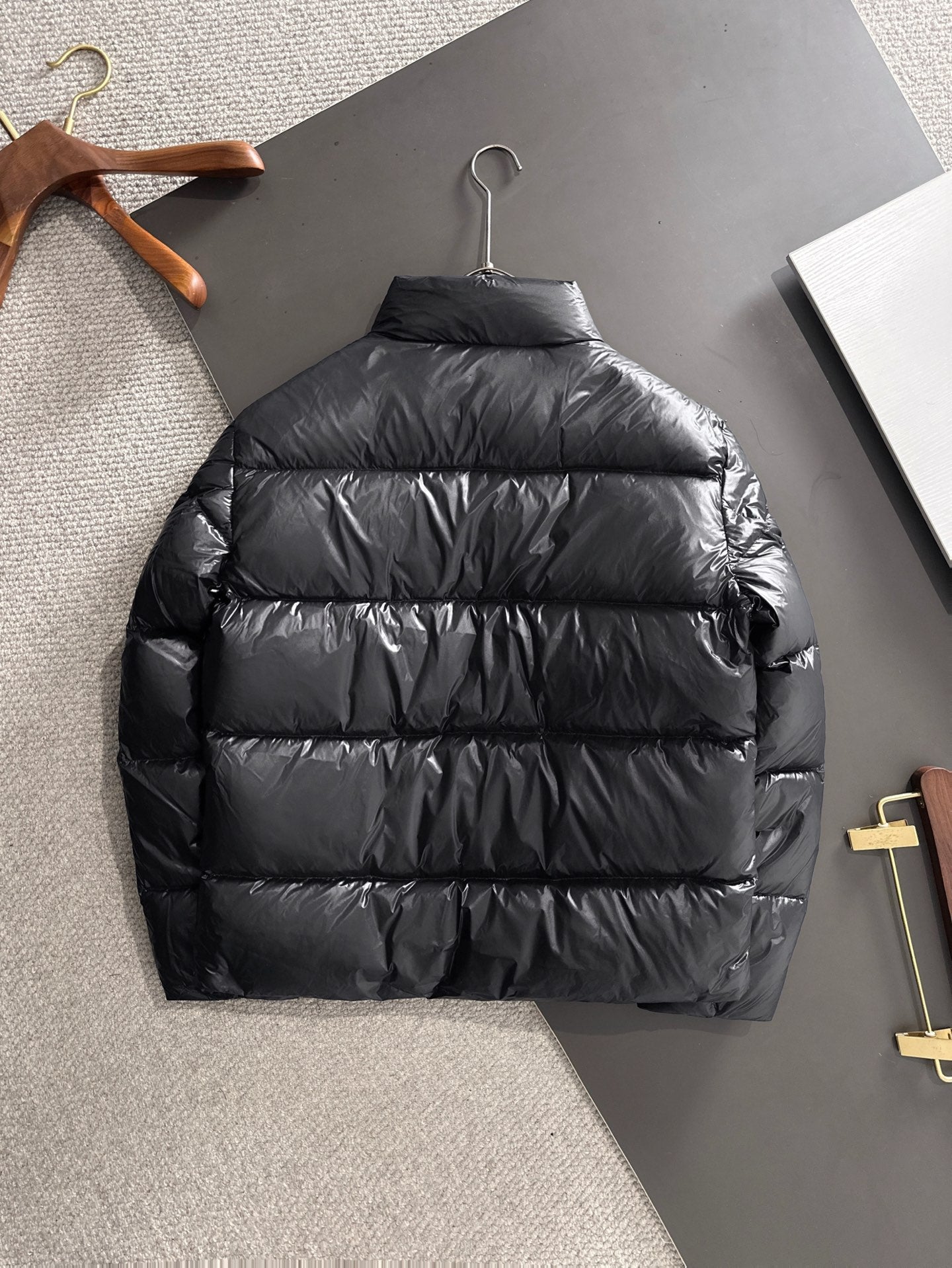 Gucci padded jacket in black with horizontal quilting rows