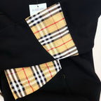 Black Burberry sweatshirt with check plaid sleeve cuff