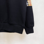 Black Burberry sweatshirt with ribbed hem and matching cuffs