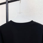 Black Burberry sweatshirt crew neck with ribbed collar trim