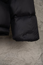 Long puffer coat cuff with elastic hem, dark fabric
