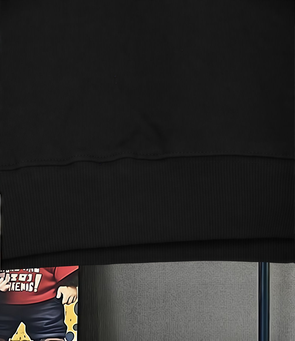 Black Moncler long-sleeve top ribbed hem band detail