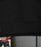 Black Moncler long-sleeve top ribbed hem band detail