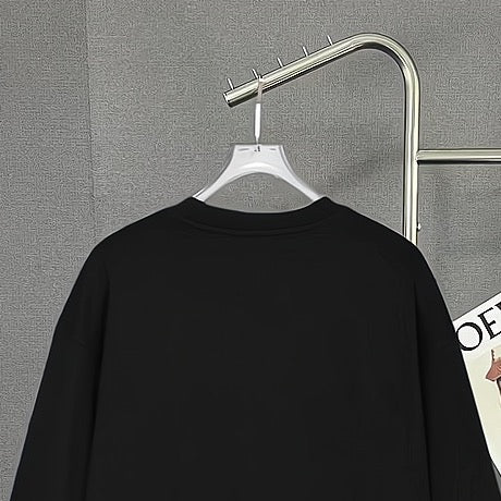 Black Moncler long-sleeve top back view with crew neck