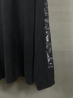 Balenciaga long-sleeve T-shirt lower back, dark with printed sleeve panel