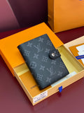 Louis Vuitton small bag, dark monogram wallet-style organizer with snap button