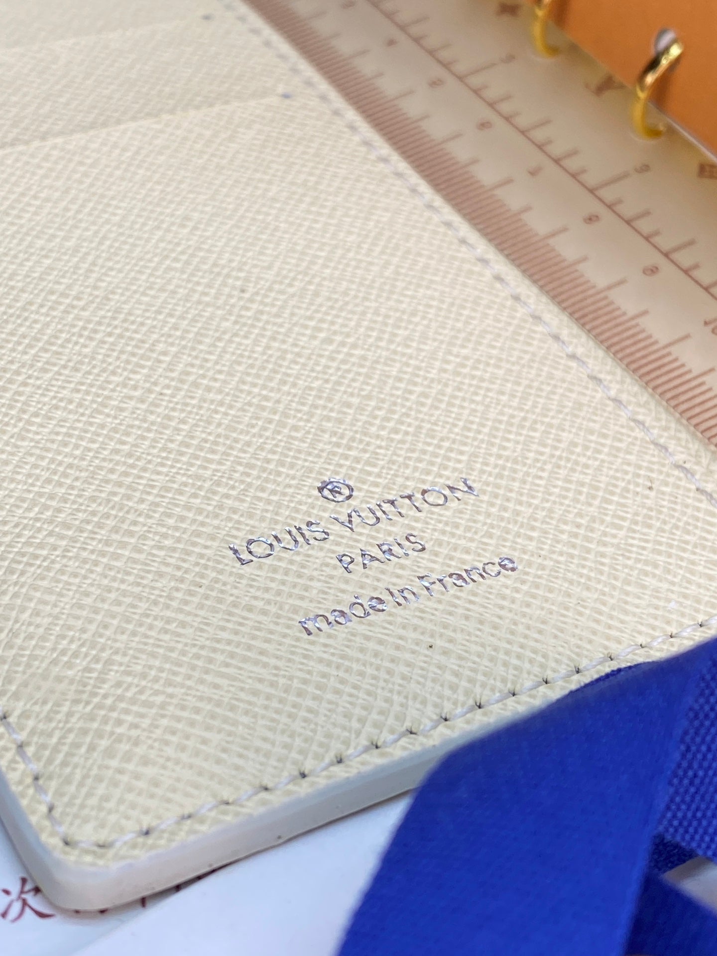 Ivory small bag fabric with Louis Vuitton Paris made in France logo stamp