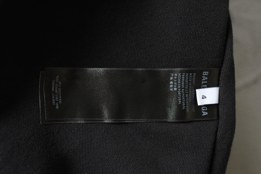 Balenciaga hoodie size label on inside collar