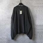 Balenciaga black long-sleeve sweatshirt, back view with neck tag