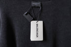 Balenciaga black crew sweatshirt neck label with attached price tags