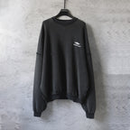 Balenciaga black long-sleeve sweatshirt with crew neck and small chest logo