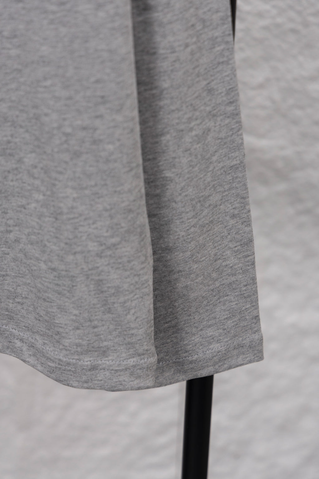Dior long-sleeve crewneck top long sleeve and lower hem in heather gray