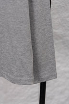 Dior long-sleeve crewneck top long sleeve and lower hem in heather gray