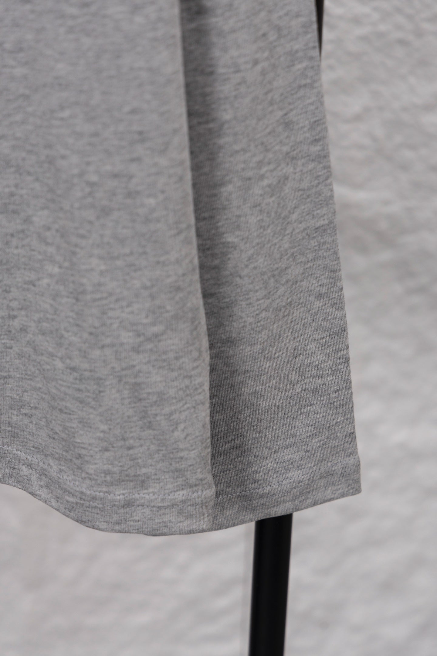Dior long-sleeve crewneck top long sleeve and lower hem in heather gray
