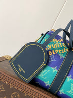 Louis Vuitton multicolor mini satchel with top handle and gold trim