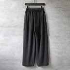 Balenciaga black wide-leg pants, gathered waist and relaxed straight legs