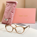 MiuMiu eyeglasses with brown tortoiseshell full-rim frames and logo on bridge