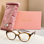 MiuMiu eyeglasses with amber brown tortoiseshell full-rim frames