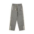 Dior monogram drawstring pants with striped side panels and elastic waistband