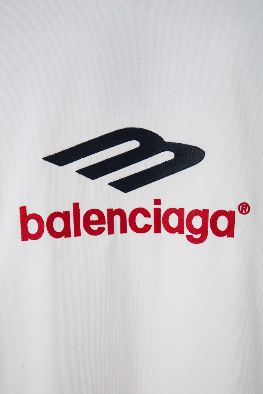 Balenciaga logo on white T-shirt front