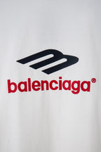 Balenciaga logo on white T-shirt front