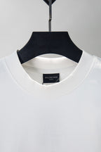 White Balenciaga crew-neck T-shirt collar with inner brand label