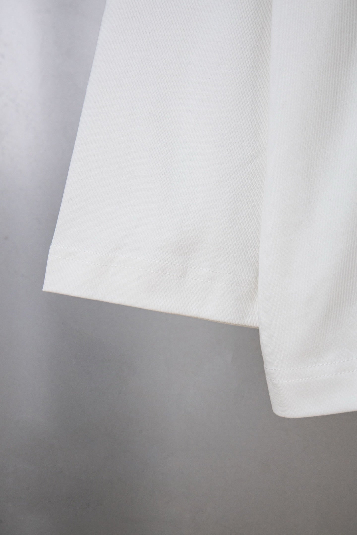 White Balenciaga long-sleeve T-shirt hem and side seam