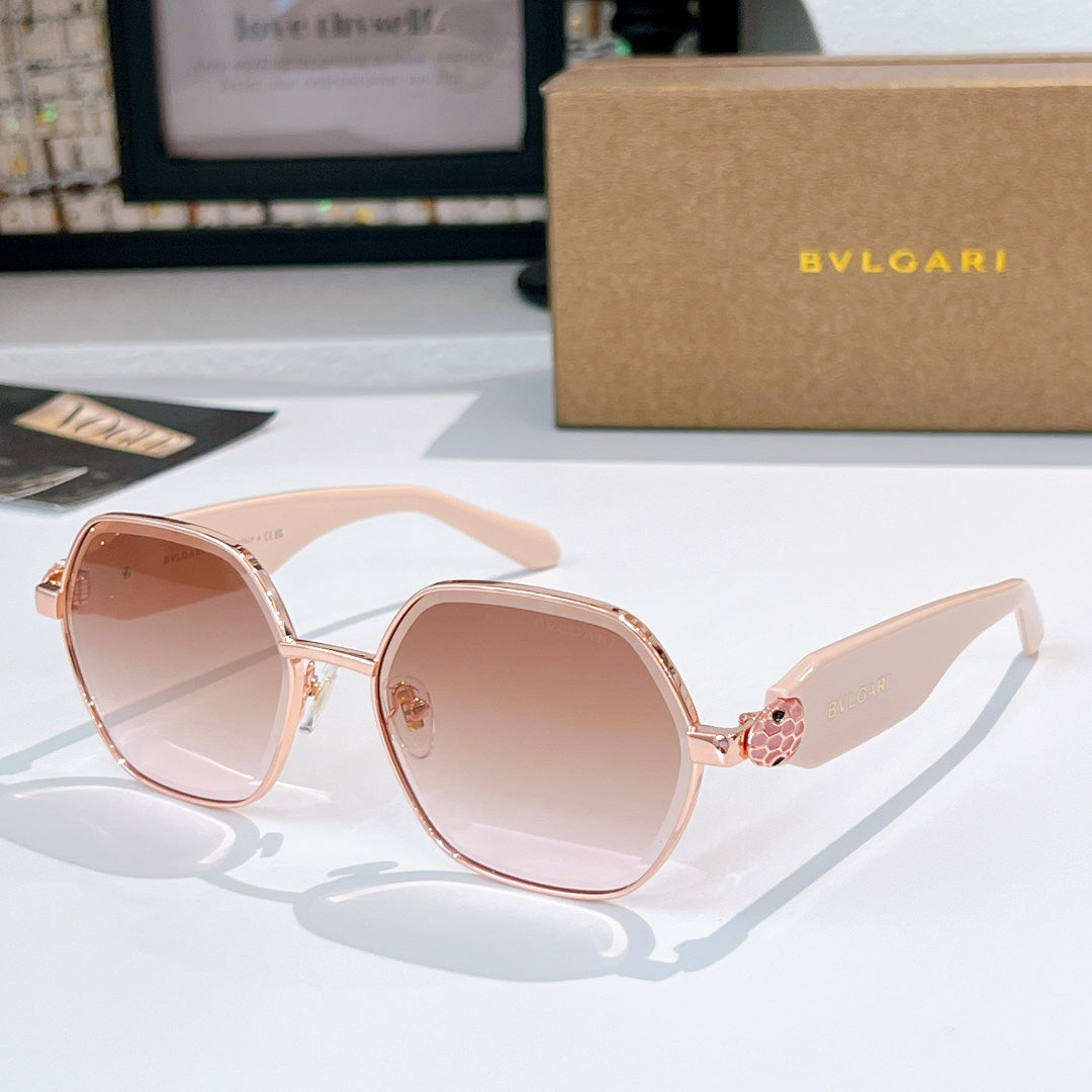 Light pink square sunglasses with soft pink gradient lenses and pink-toned temples