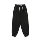 Black drawstring pants with elastic cuffs and Christian Dior logo