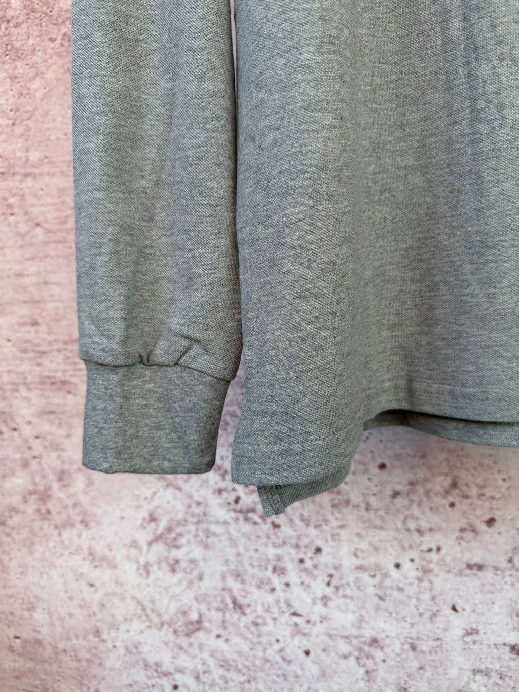 Ralph Lauren heather gray polo shirt sleeve with ribbed cuff
