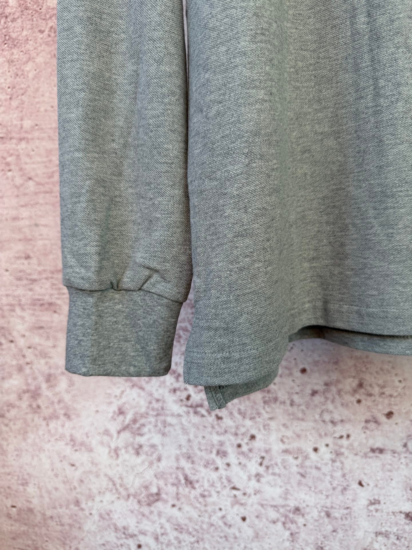Ralph Lauren heather gray polo shirt sleeve with ribbed cuff