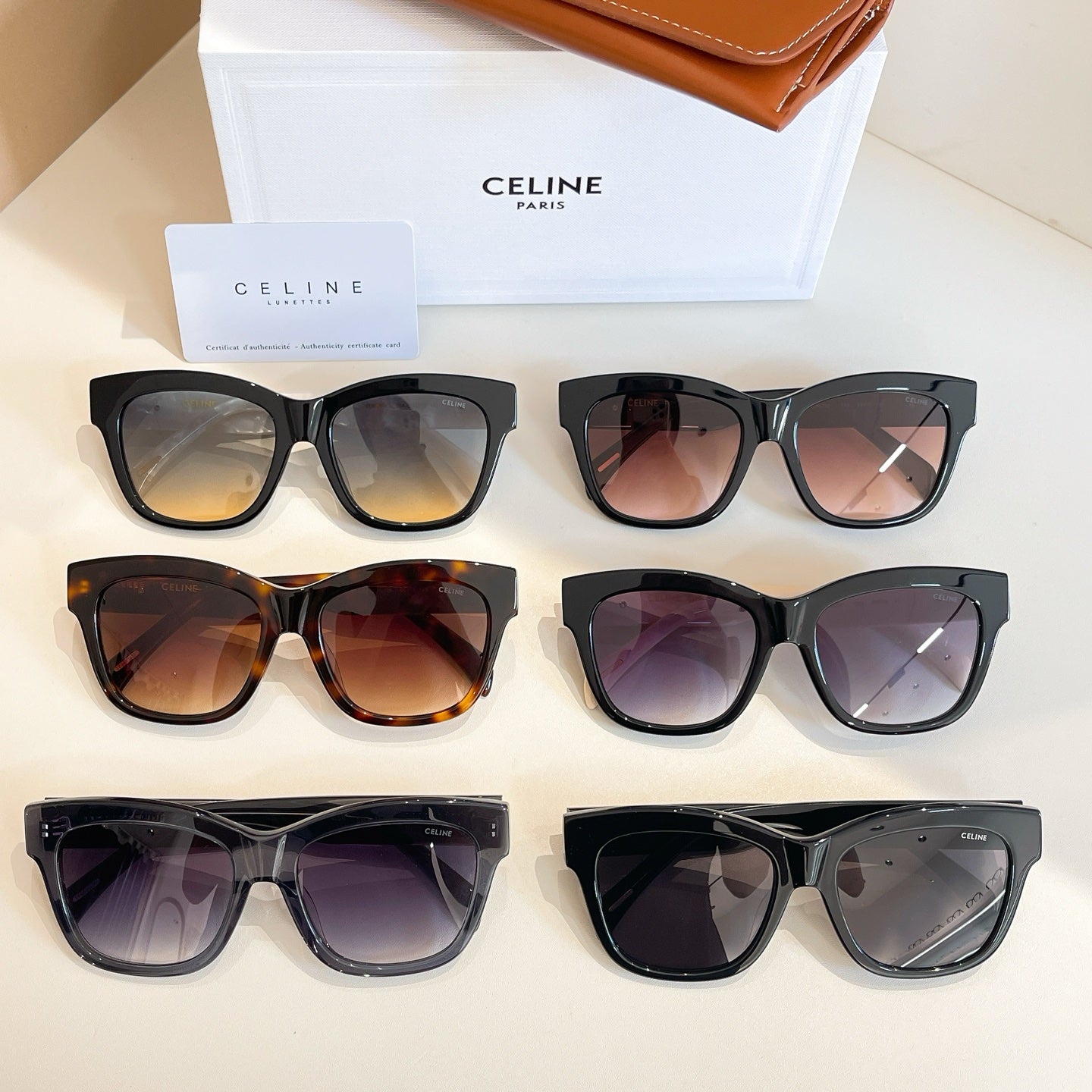 Assorted Celine sunglasses set with six frames and tinted lenses