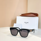 Celine sunglasses with black frames and dark brown-tinted lenses