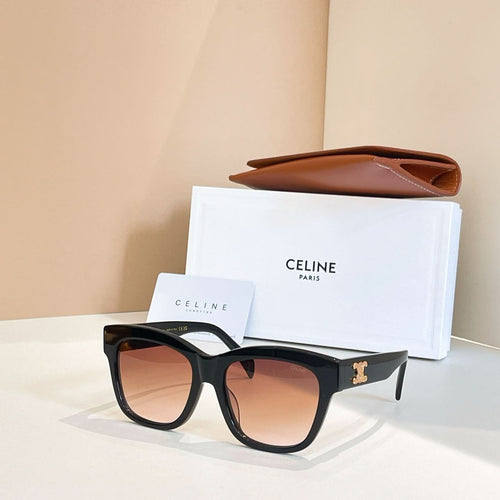 Celine sunglasses with black frames and brown-tinted lenses