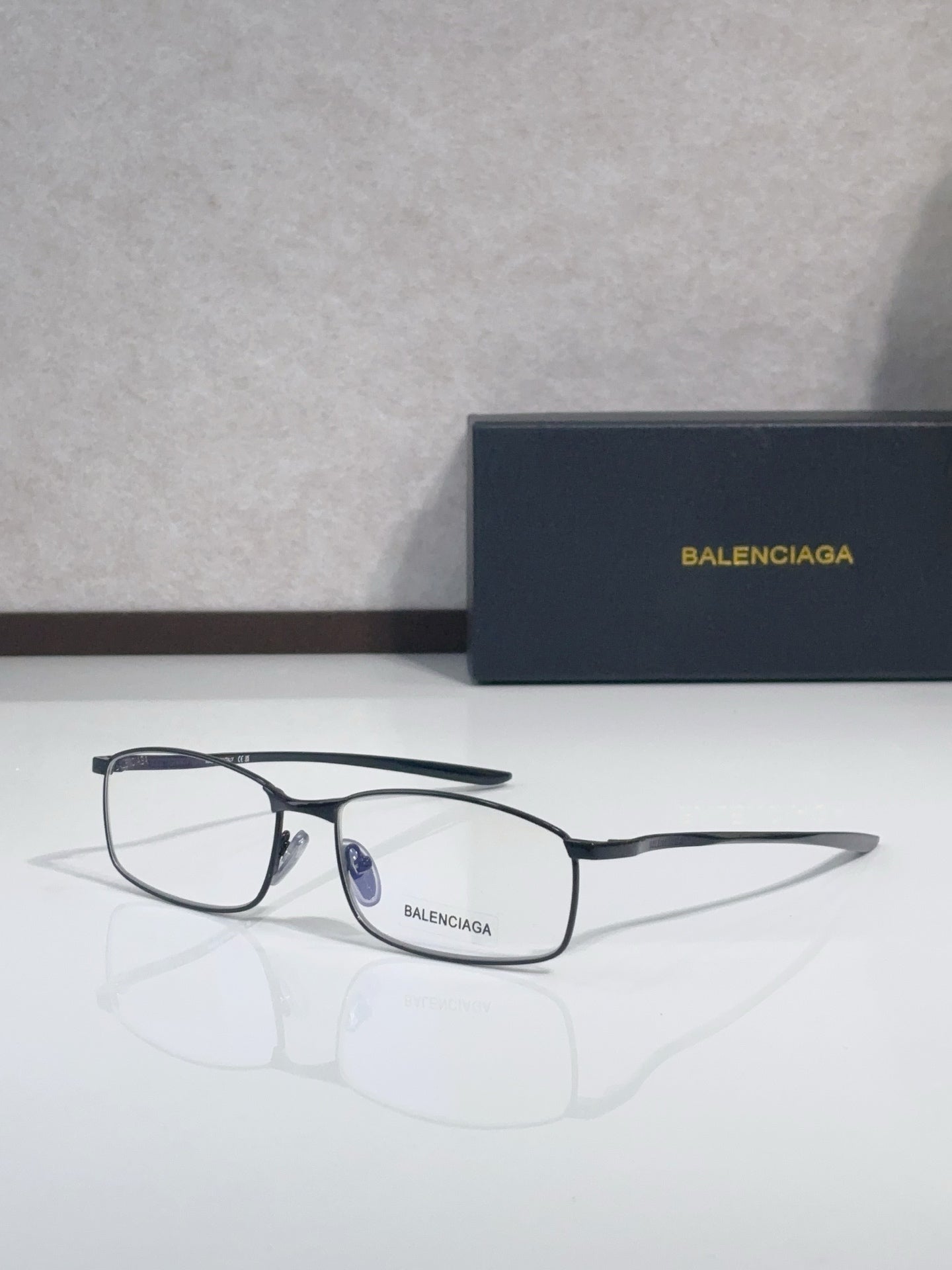 Balenciaga eyeglasses with black frame and clear lenses