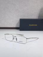 Balenciaga eyeglasses with silver-tone frame and clear lenses