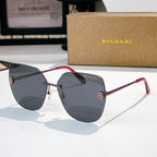 Bvlgari aviator sunglasses with dark lenses and red metal frame