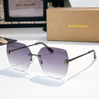 Bvlgari aviator sunglasses with purple lenses and black metal frame
