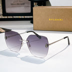 Bvlgari aviator sunglasses with purple lenses and silver metal frame