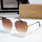 Bvlgari aviator sunglasses with brown lenses and gold metal frame