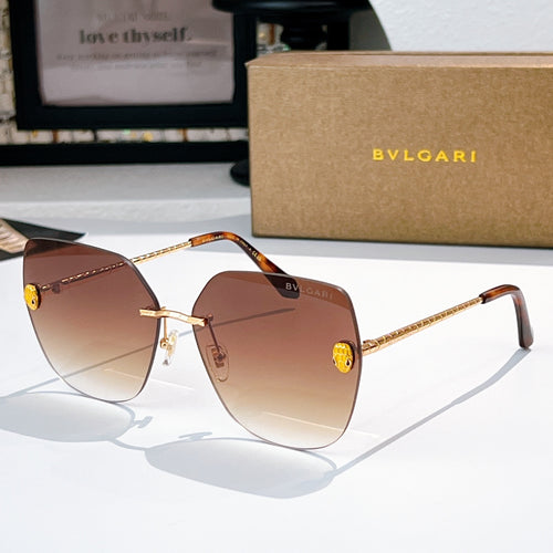 Bvlgari aviator sunglasses with brown lenses and gold metal frame