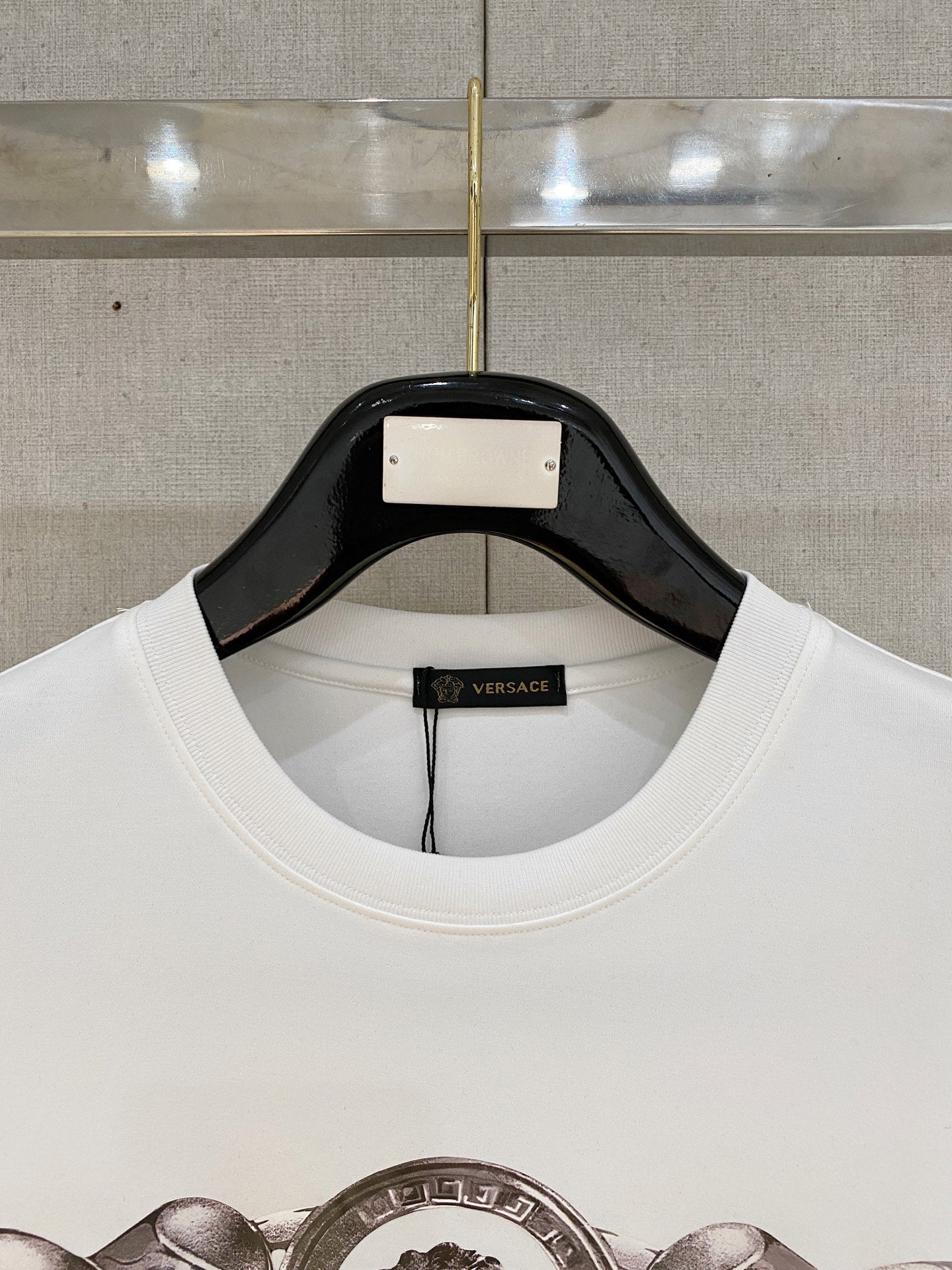 Versace T-shirt with ribbed crew neck and Medusa chest print