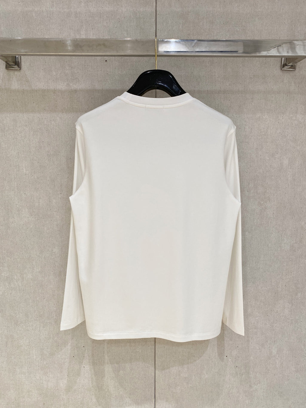 Versace logo long-sleeve T-shirt back view, white
