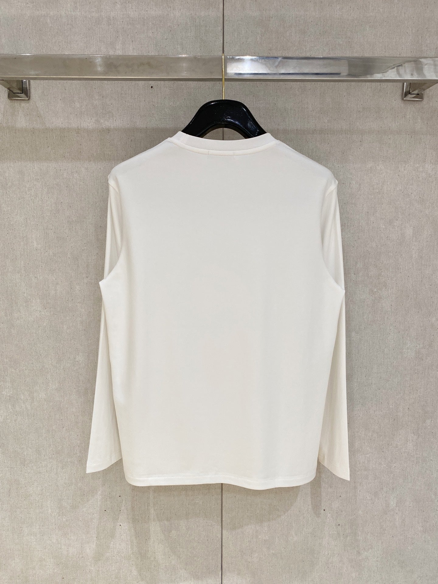 Versace logo long-sleeve T-shirt back view, white