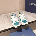 Unisex low-top sneakers, white with teal panels and lace-up front